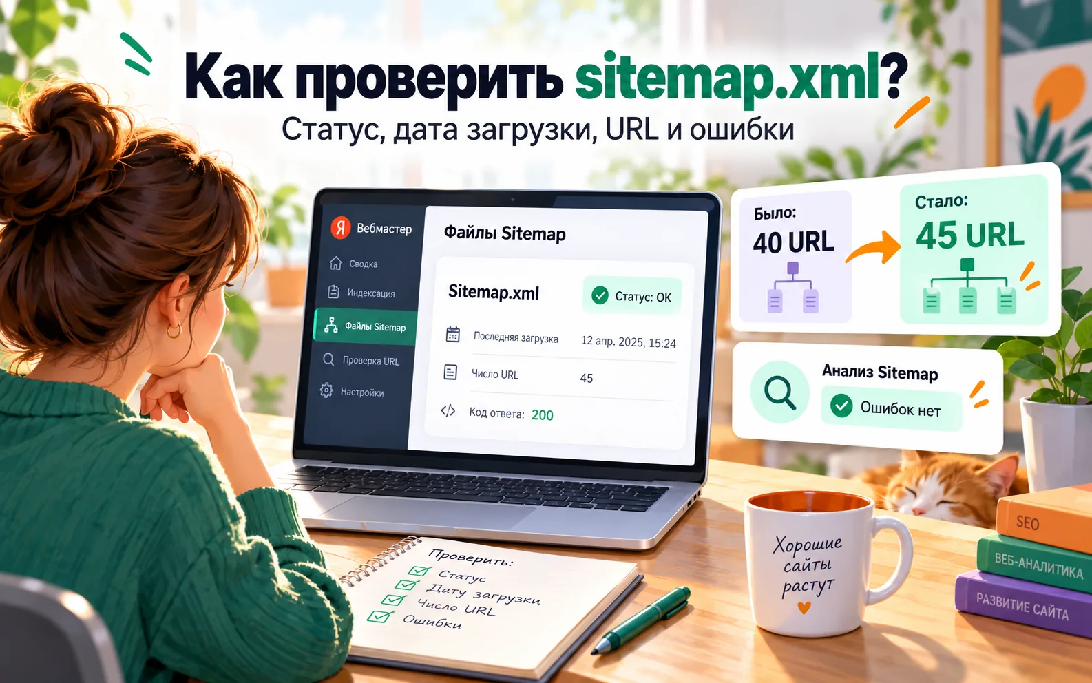 Как проверить sitemap.xml в Яндекс Вебмастере: статус, дата загрузки, URL и ошибки