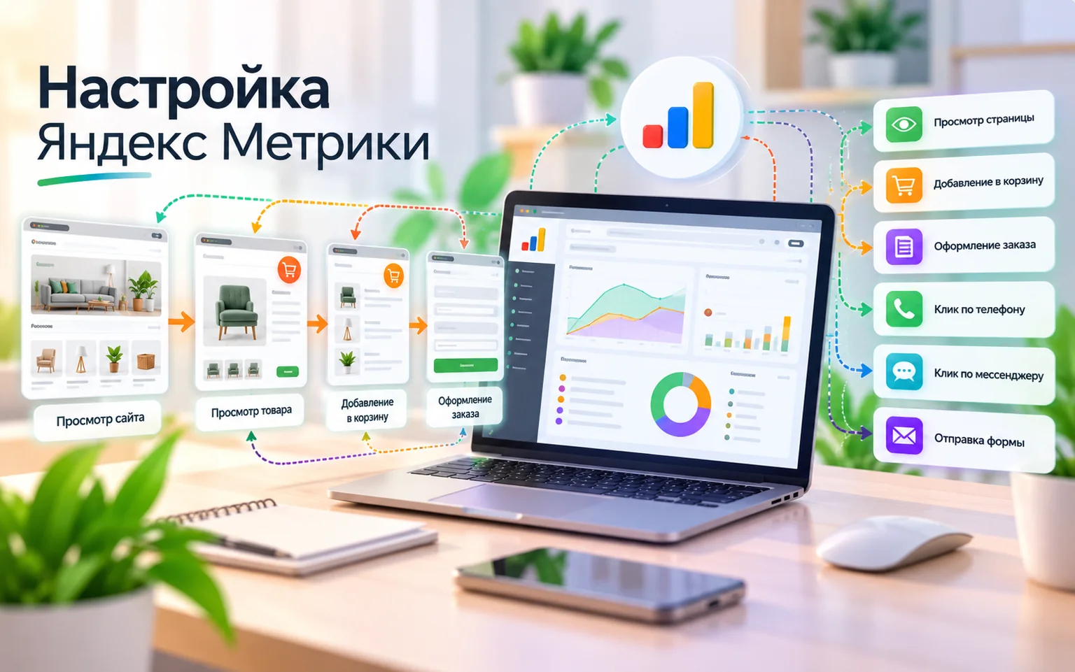 Настройка Яндекс Метрики: цели, корзина, оформление заказа, телефон, мессенджеры и формы