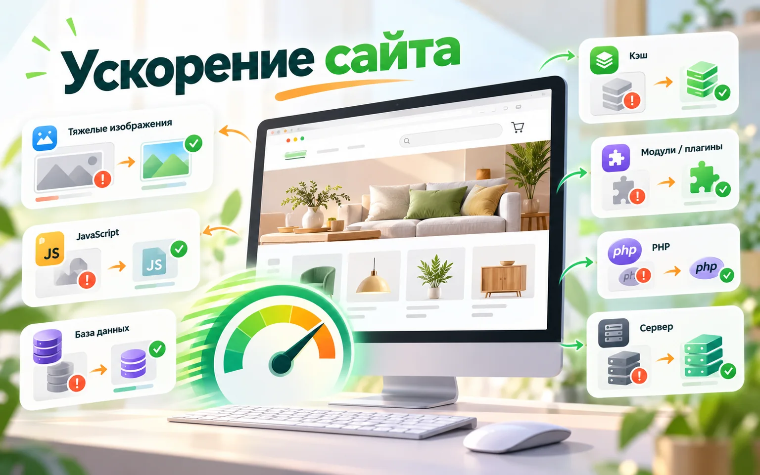 Ускорение сайта: оптимизация изображений, JavaScript, базы данных, кэша, PHP, модулей и сервера